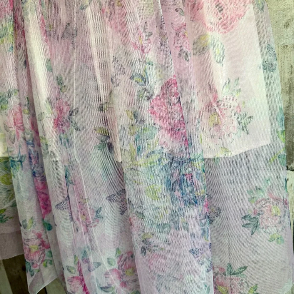 Girls pink spring floral dress girls size 7/8 - Picture 7 of 13